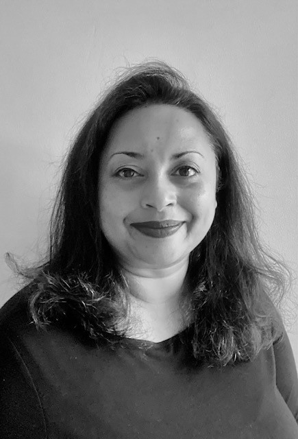 Black and white photo of Geraldine Platten