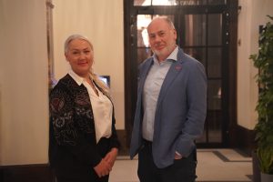 Allegory founder, Emma Thwaites with Baker Baird co-founder, Stuart Baird